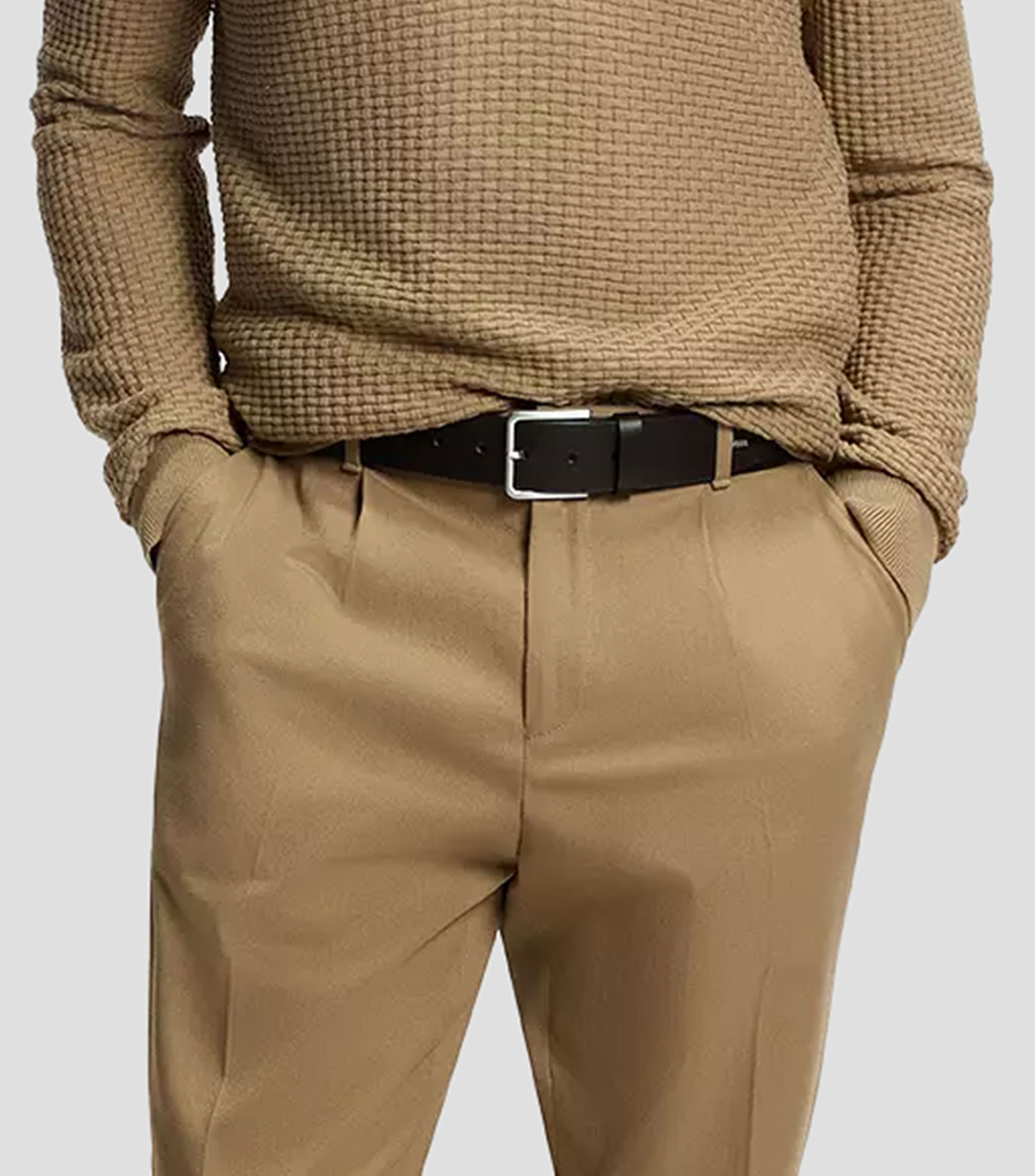 Cinturón en piel de vestir Hombre